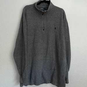 Men's Polo Ralph Lauren Estate Rib Quarter Zip Gray Pullover Sweater